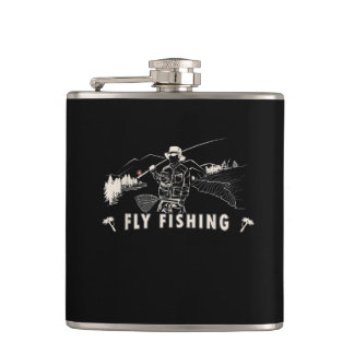 Brown Brook Trout Fly Fishing Gift Fisherman Flask