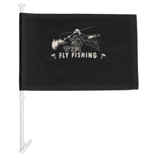 Brown Brook Trout Fly Fishing Gift Fisherman Line Car Flag