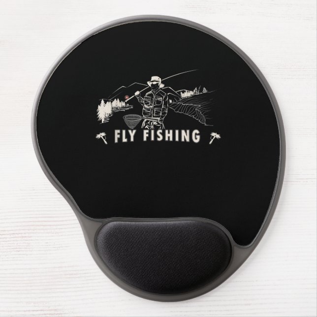 Brown Brook Trout Fly Fishing Gift Fisherman Line Gel Mouse Pad (Front)