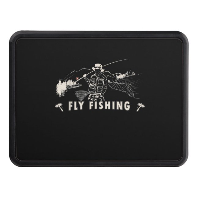 Brown Brook Trout Fly Fishing Gift Fisherman Line Hitch Cover (Front)