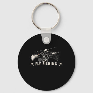 Brown Brook Trout Fly Fishing Gift Fisherman Line Keychain