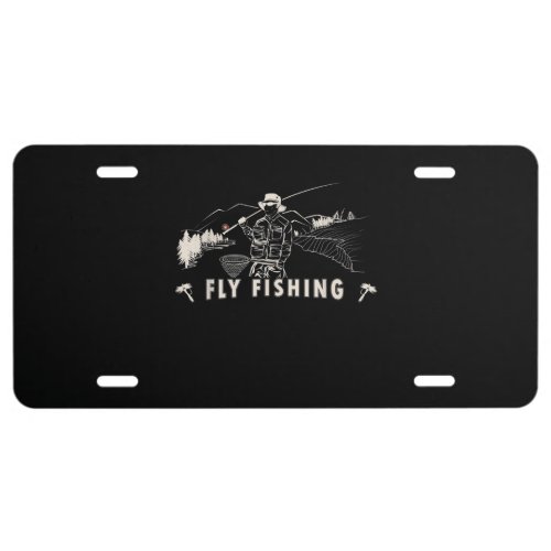 Brown Brook Trout Fly Fishing Gift Fisherman Line License Plate