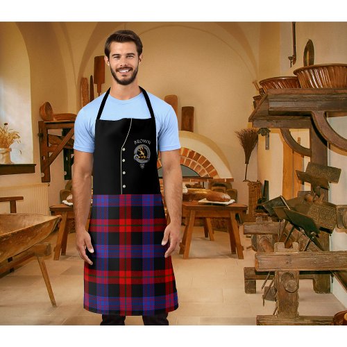 BrownBroun Clan Badge  Tartan Kilt Apron