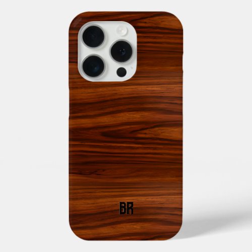 Brown Brown Mahogany Wood Texture iPhone 15 Pro Case