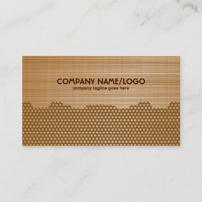 Brown Brushed Aluminum Pattern Business Card (Front)