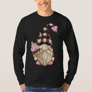 Brown Buffalo Blaid Gnome For Strawberry Ice Cream T-Shirt
