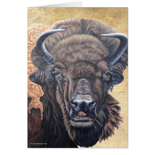 Brown Buffalo Eating Cards (Front)