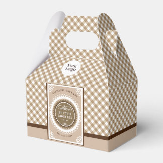Brown Buffalo Gingham Favor Boxes
