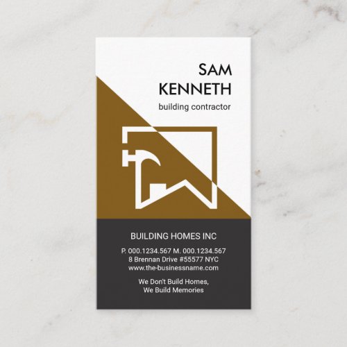 Brown Building Roof Frame Construction Handyman Business Card