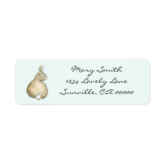 Brown Bunny Personalized Address Labels - Mint (Front)