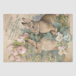Brown Bunny Rabbit Floral Shabby French Decoupage  Tissue Paper