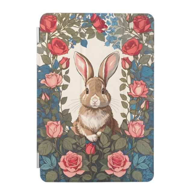 Brown Bunny Rose Garden iPad Mini Cover (Front)