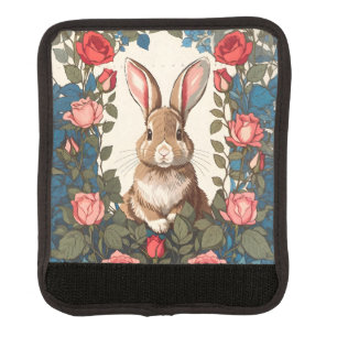 Brown Bunny Rose Garden Luggage Handle Wrap