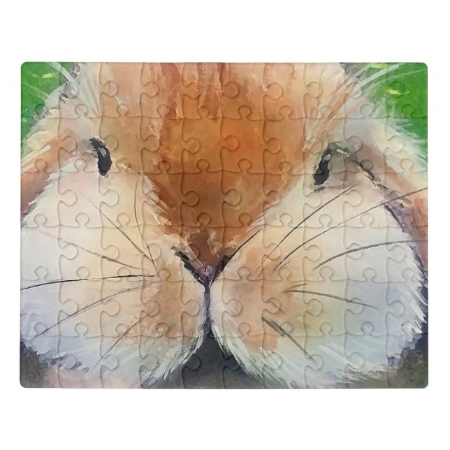 Brown Bunny Watercolor Jigsaw Puzzle (Puzzle Horizontal)