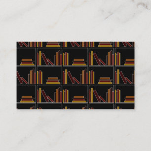 Brown, Burgundy and Mustard Color Books on Shelf. Business Card