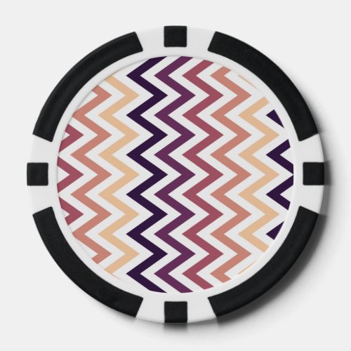 Brown Burgundy Chevron Geometric Designs Color Poker Chips