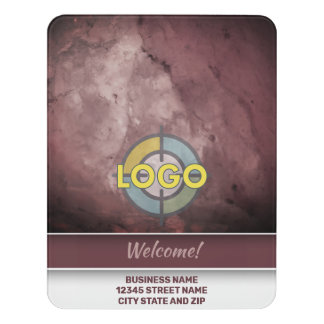 Brown Burgundy Marble Stripe Professional Office Door Sign