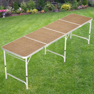 Brown Burlap Beer Pong Table