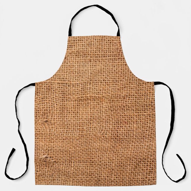 Brown burlap cloth background or sack cloth apron (Front)