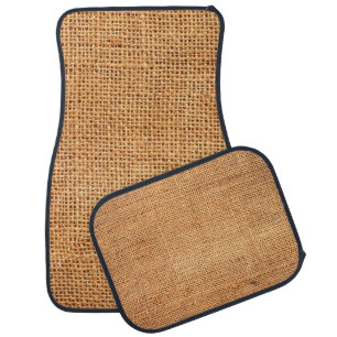 Brown burlap cloth background or sack cloth car floor mat