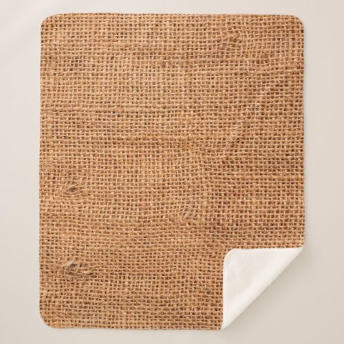 Brown burlap cloth background or sack cloth sherpa blanket