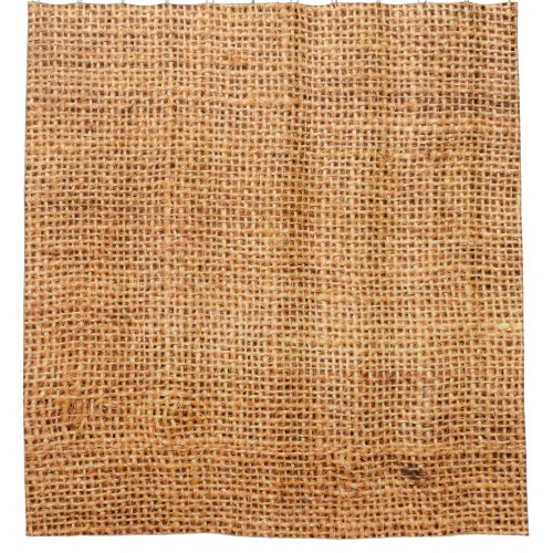 Brown burlap cloth background or sack cloth shower curtain