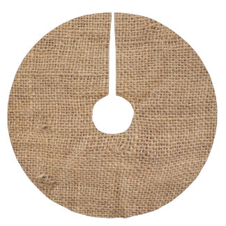 Brown Burlap Cloth Sack Texture Brushed Polyester Tree Skirt
