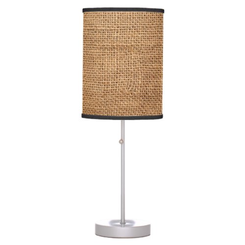 Brown Burlap Cloth Sack Texture Table Lamp