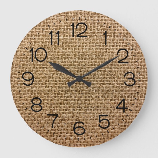 Brown Burlap Large Clock (Front)
