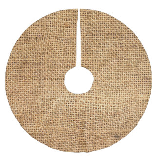 Brown Burlap Sack: Textured Cloth Background Brushed Polyester Tree Skirt