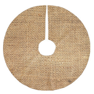 Brown Burlap Sack: Textured Cloth Background Brushed Polyester Tree Skirt