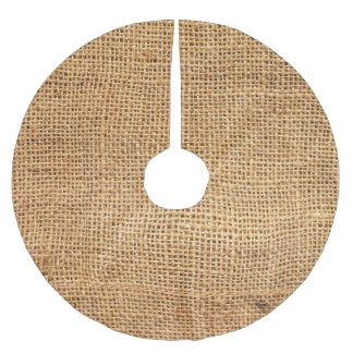 Brown Burlap Sack: Textured Cloth Background Brushed Polyester Tree Skirt