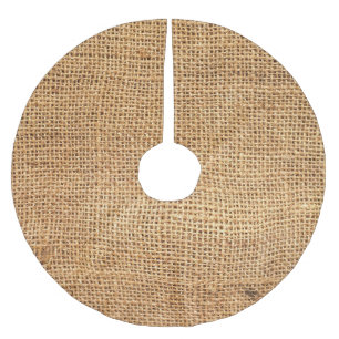 Brown Burlap Sack: Textured Cloth Background Brushed Polyester Tree Skirt
