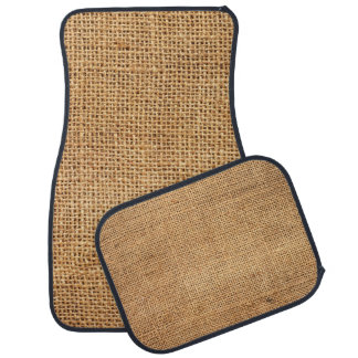 Brown Burlap Sack: Textured Cloth Background Car Floor Mat