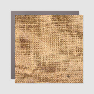 Brown Burlap Sack: Textured Cloth Background Car Magnet