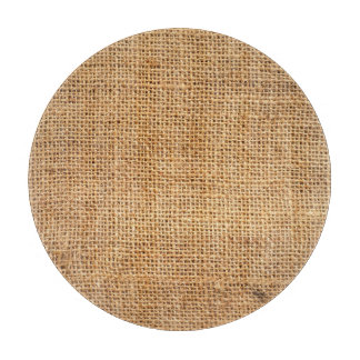 Brown Burlap Sack: Textured Cloth Background Cutting Board