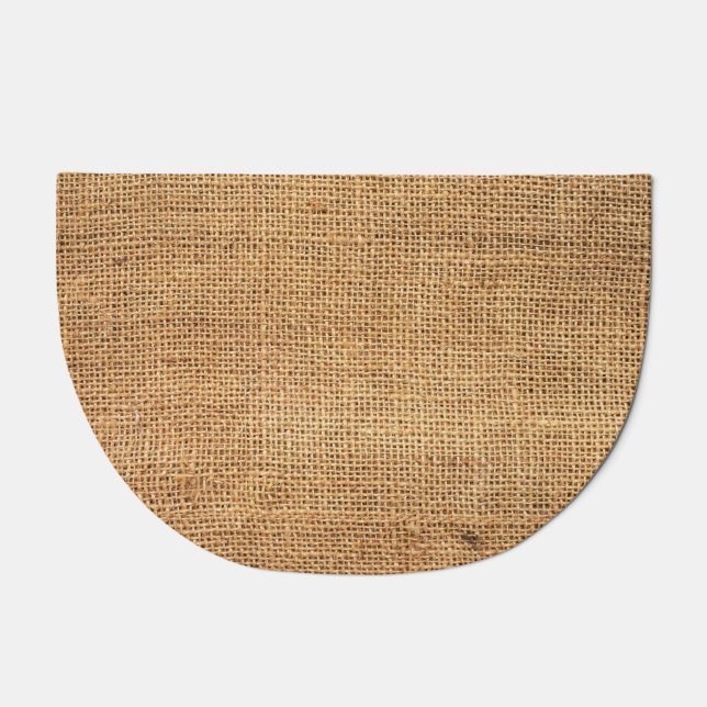 Brown Burlap Sack: Textured Cloth Background Doormat (Front)