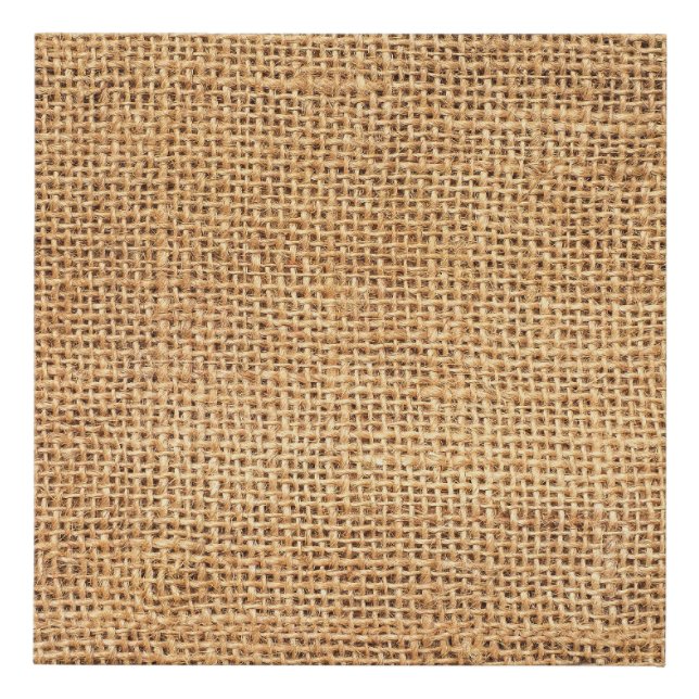 Brown Burlap Sack: Textured Cloth Background Faux Canvas Print (Front)