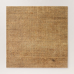Brown Burlap Sack: Textured Cloth Background Jigsaw Puzzle
