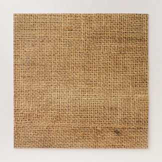 Brown Burlap Sack: Textured Cloth Background Jigsaw Puzzle