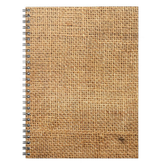 Brown Burlap Sack: Textured Cloth Background Notebook