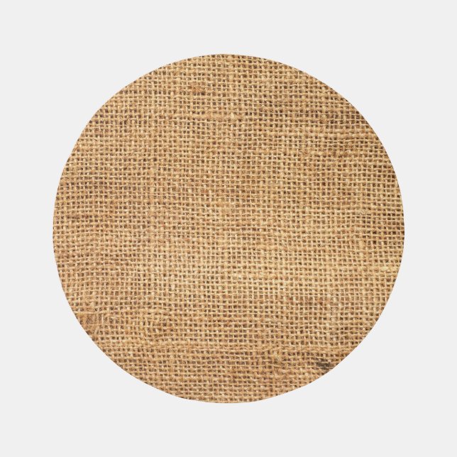Brown Burlap Sack: Textured Cloth Background Rug (Front)