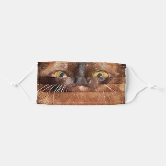 Brown Burmese Cat Face Adult Cloth Face Mask (Front, Folded)