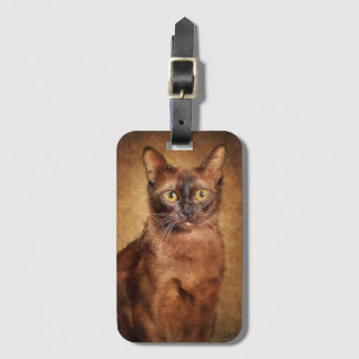 Brown Burmese Cat Luggage Tag