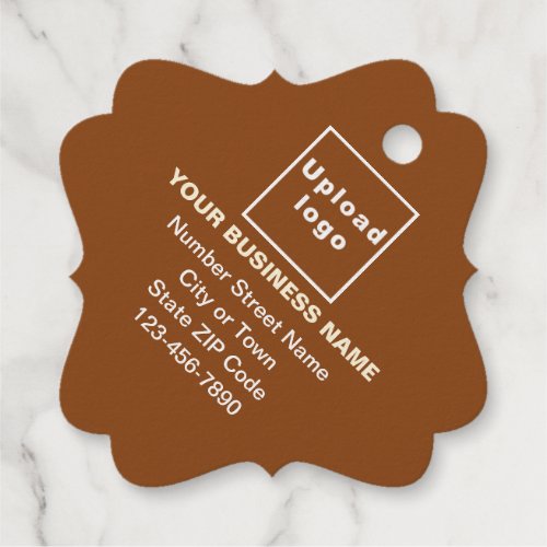 Brown Business Brand on Fancy Square Foil Tag