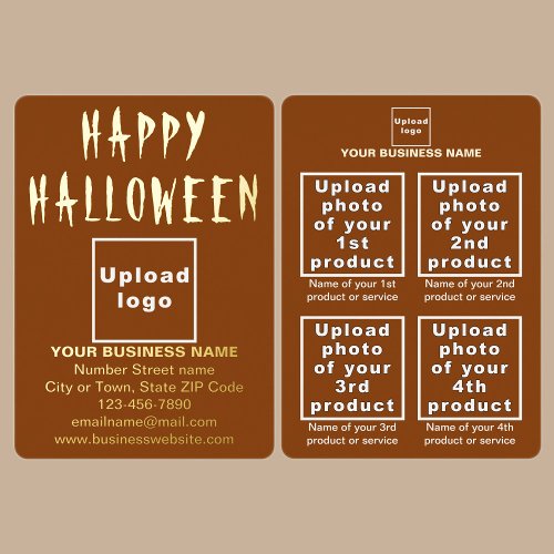 Brown Business Brand on Halloween Foil Holiday Card