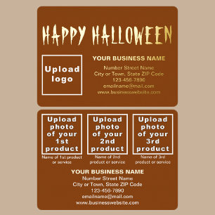 Brown Business Brand on Halloween Rectangle Foil Holiday Card