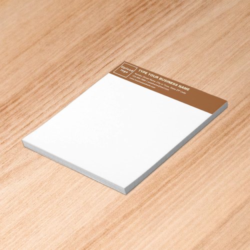 Brown Business Brand on Heading of Small Notepad