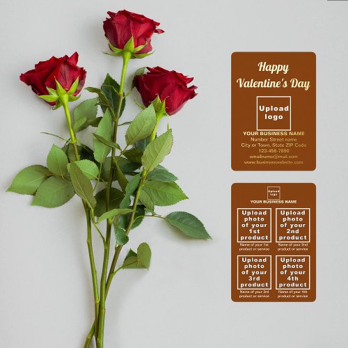Brown Business Brand on Valentine Foil Holiday Card