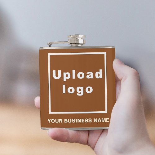 Brown Business Brand on Vinyl Wrapped Flask